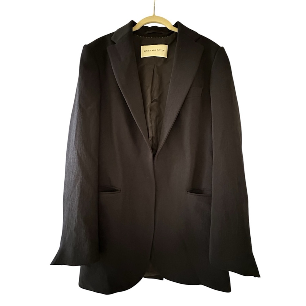 Dries Van Noten Navy Open Front Blazer New Xs View 5